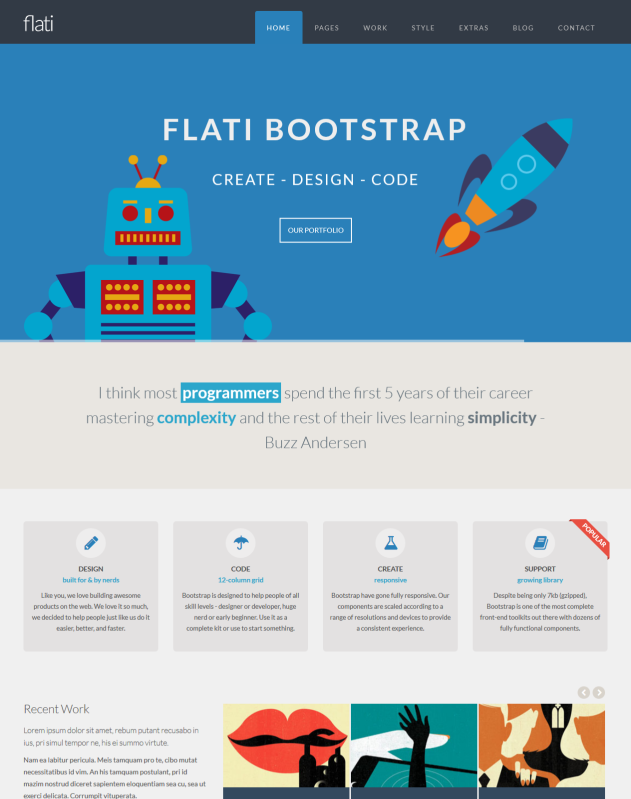 Flati design template